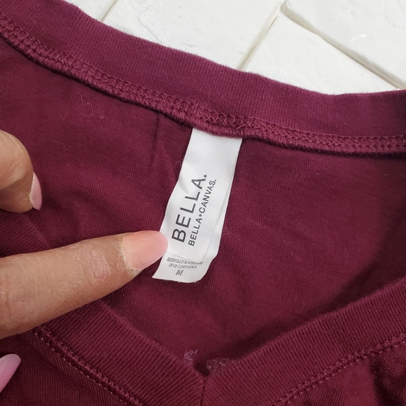bella canvas maroon medium vneck shirt ( 5 for $20 ) - Picture 6 of 8